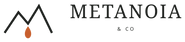 Metanoia and Co. Altai M logo in charcoal and resin orange.